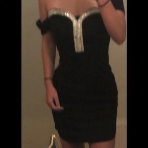 Black Party Dress with Diamonds